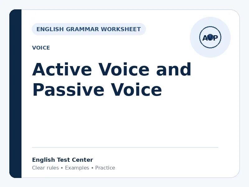 Active Voice and Passive Voice